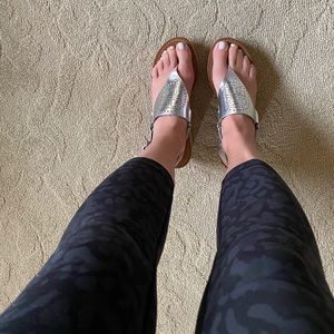 TORY BURCH silver wedges